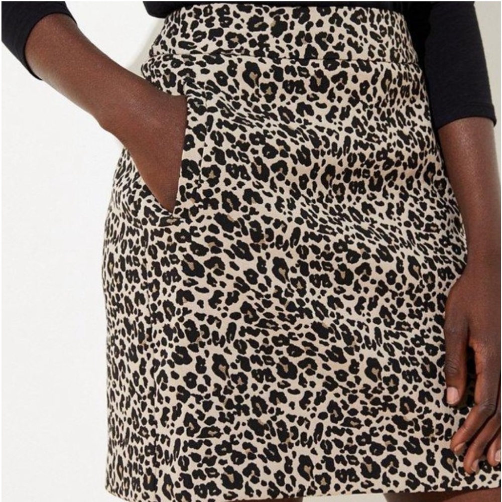 NWT Loft Leopard Print Shift Skirt
